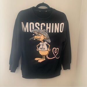 Moschino Black Sweatshirt with Cartoon Graphic